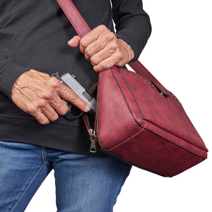 Kinsley Concealed Carry Crossbody With RFID Slim Wallet - Burgundy