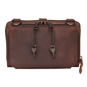 Millie Concealed Carry Leather Crossbody Organizer - Small - Mahogany